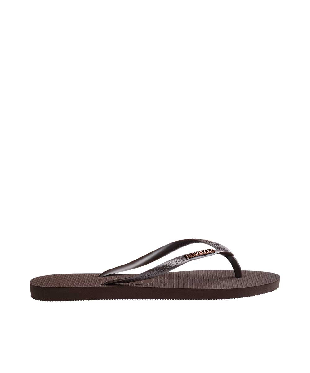 Havaianas Women's Slim Metal Logo Thongs – Dark Brown – view 4
